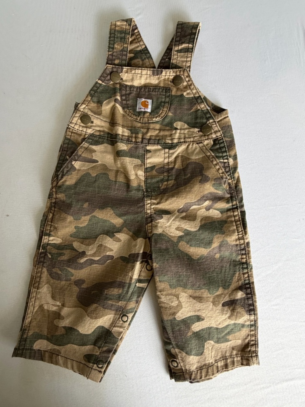 Carhartt Overalls For Baby 6 Mo Camouflage Snap